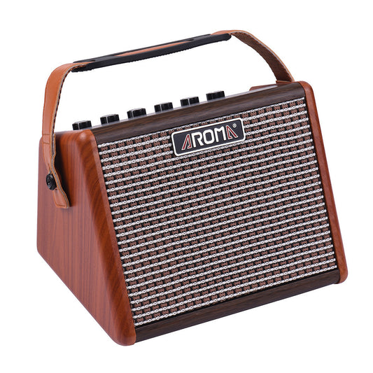 Aroma Acoustic Guitar Charging Speaker featuring a stylish design, perfect for musicians and music lovers on the go.