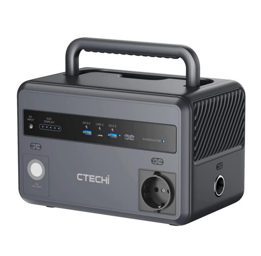 CTECHI Power Station 220V features multiple charging options and a compact design for versatile energy solutions.